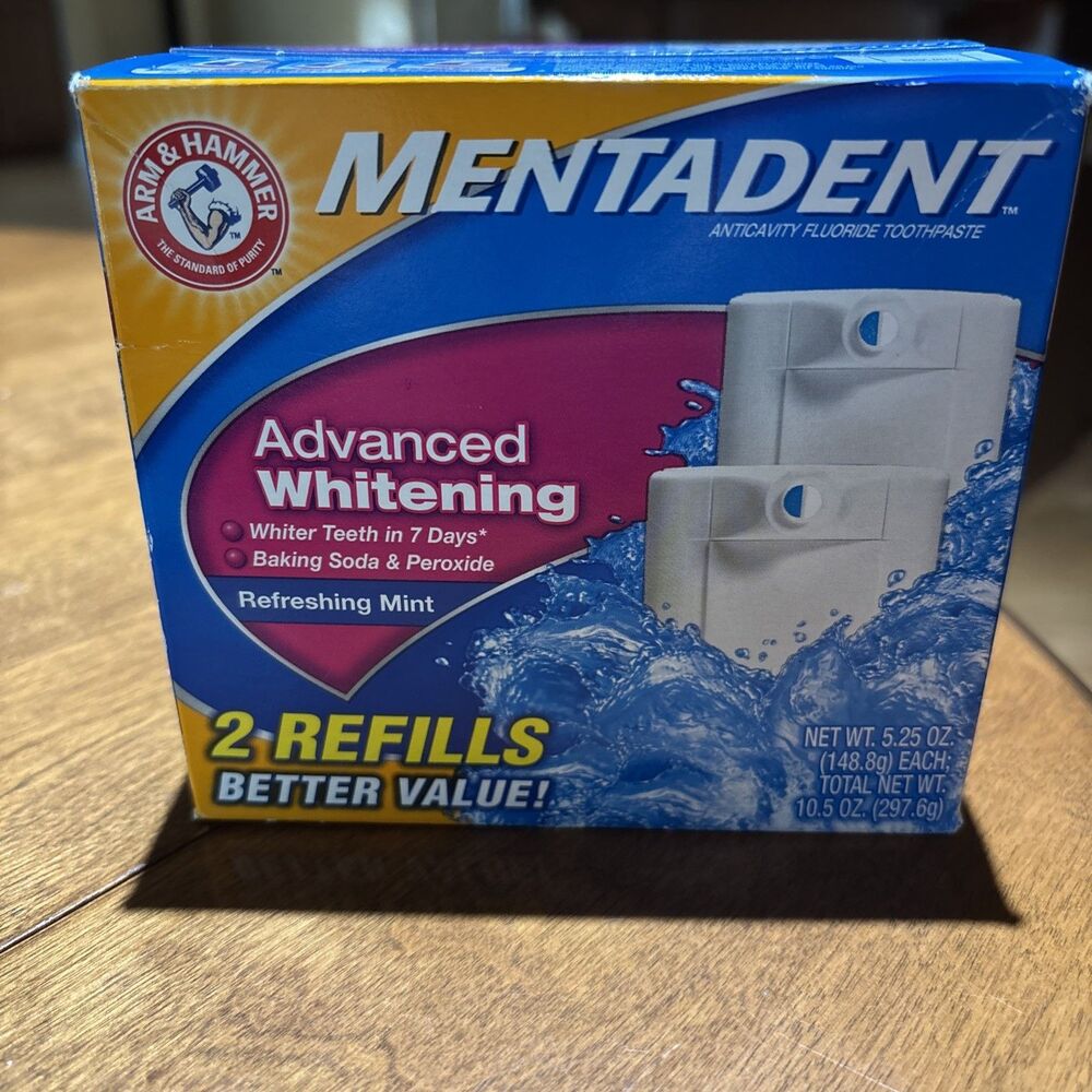 Mentadent Advanced Whitening Anticavity Fluoride Toothpaste Twin Pack Refills